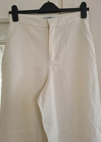 lcw marka Beyaz Keten Kadın Kumaş Pantolon - Görsel 2
