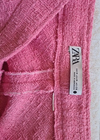 zara marka Pembe Uzun Drapeli Kadın Etek - Görsel 4