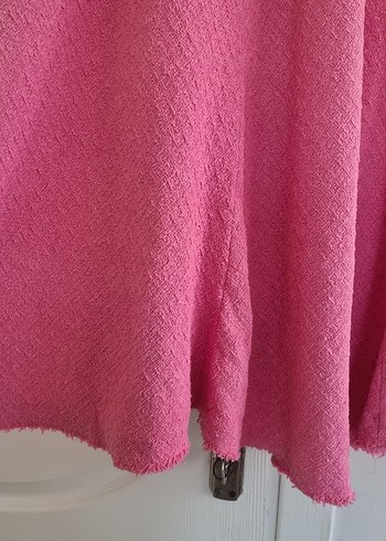 zara marka Pembe Uzun Drapeli Kadın Etek - Görsel 2