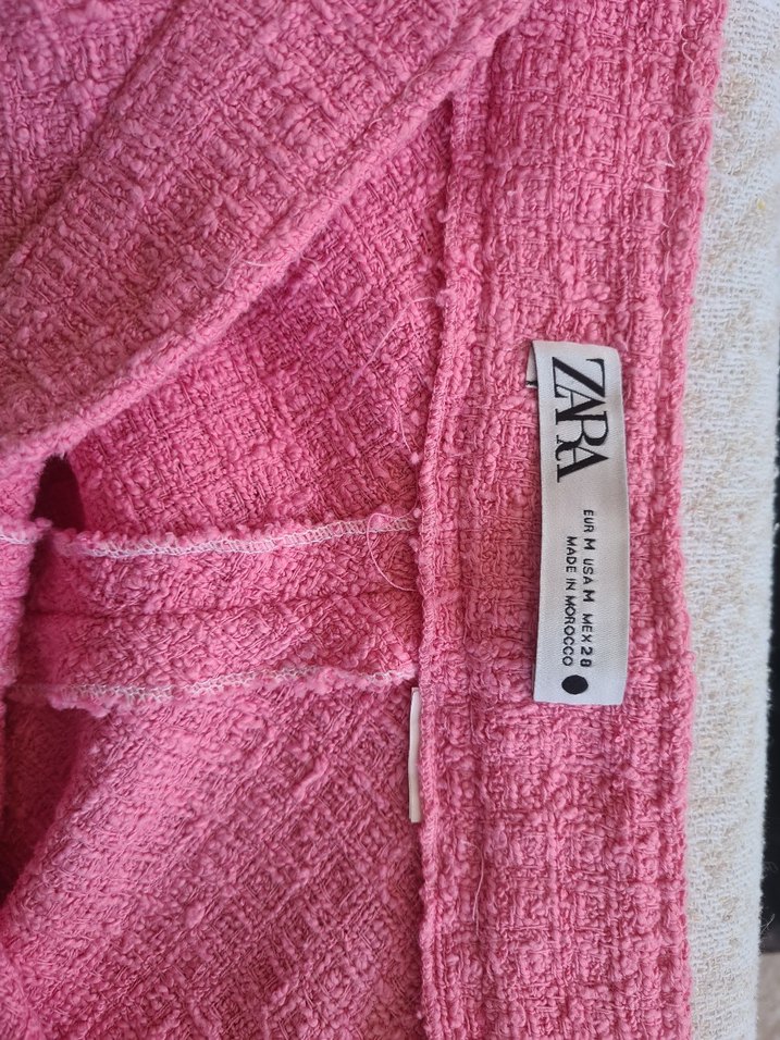 zara marka Pembe Uzun Drapeli Kadın Etek - Görsel 4