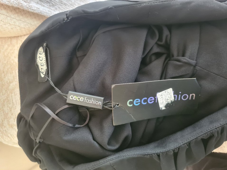 vintage model etiketli ve Düğmeli Siyah Straplez Midi Bluz - Görsel 5