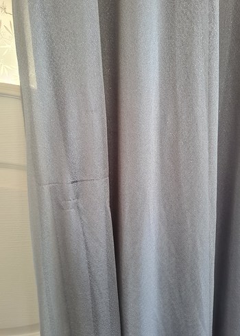 Gri Drapeli buyuk beden Uzun Kadın Elbise - Görsel 4