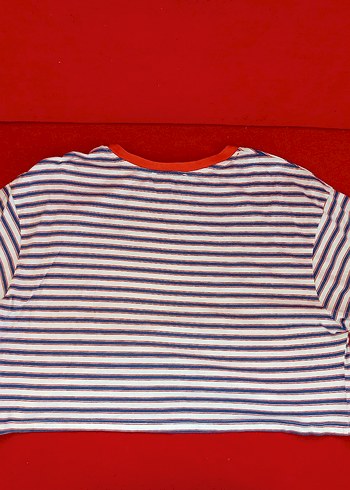 m Beden Çok Renkli Çizgili pamuklu Oversize LCW marka crop