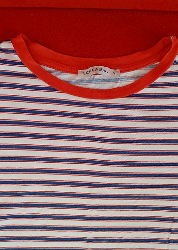 LC Waikiki Çok Renkli Çizgili pamuklu Oversize LCW marka crop