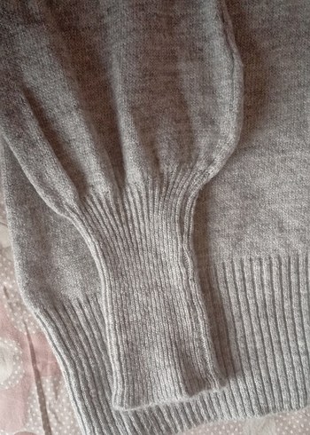 Gri Yüksek Yaka Triko Midi Elbise - Görsel 5