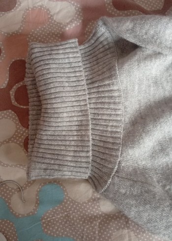 Gri Yüksek Yaka Triko Midi Elbise - Görsel 6