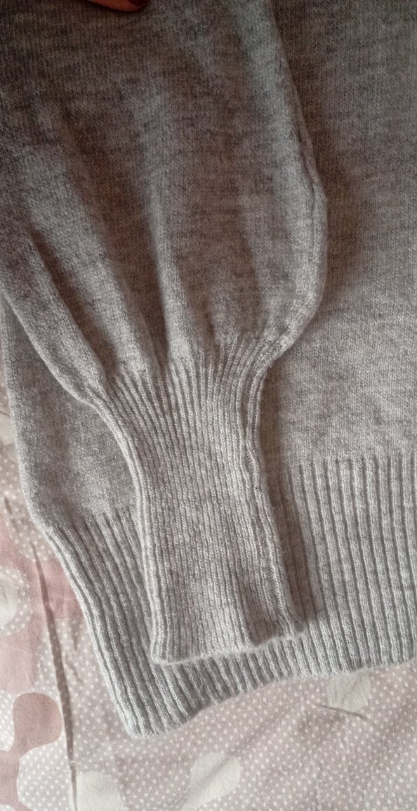 Gri Yüksek Yaka Triko Midi Elbise - Görsel 5