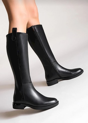 Kadın Siyah Deri çizme - Görsel 3