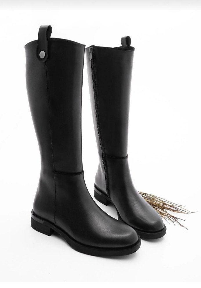 Kadın Siyah Deri çizme - Görsel 2