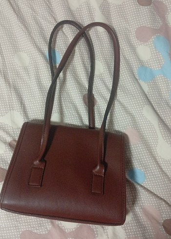 Kahverengi Deri Kadın Çanta ve siyah hediye çanta - Görsel 2