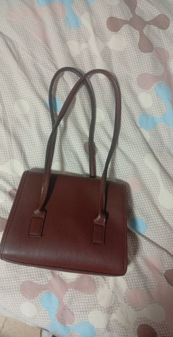 Kahverengi Deri Kadın Çanta ve siyah hediye çanta - Görsel 2