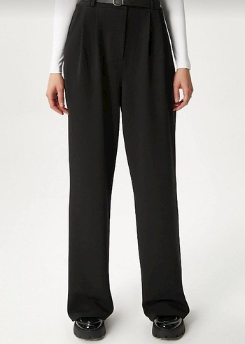 Kadın Siyah likralı Kumaş Pantolon - Görsel 2