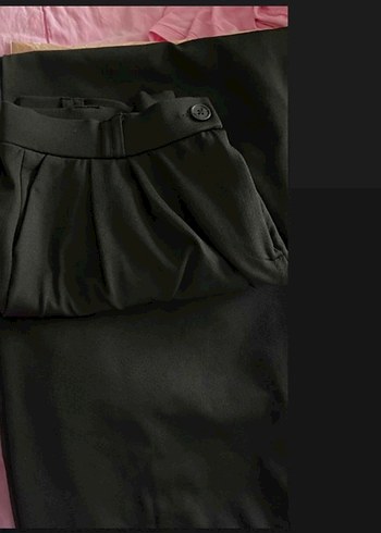 Kadın Siyah likralı Kumaş Pantolon - Görsel 4