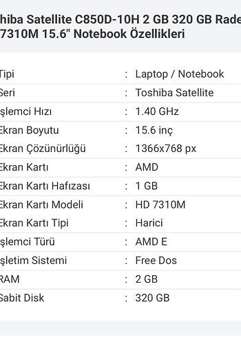 Toshiba Siyah Toshiba Dizüstü Bilgisayar