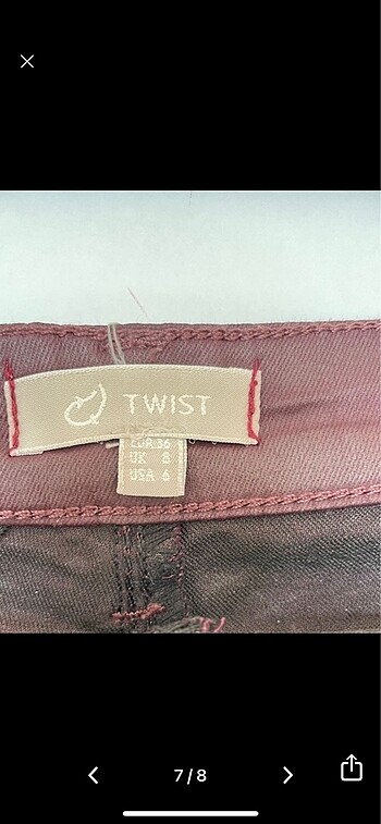 36 Beden bordo Renk Twist mum dokulu pantolon