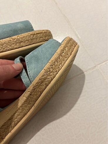 38 Beden turkuaz Renk dolgu topuklu sandalet