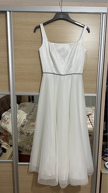 Beyaz nikah elbisesi - Görsel 4