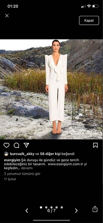 l Beden beyaz Renk Orjınal marka elbıse