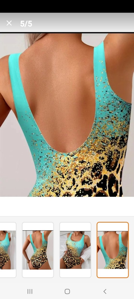 Pul Detaylı Leopar Desenli Kadın Mayo - Görsel 3