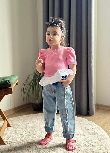  SERİTLİ KOT 2?Li KIZ TAKIM 