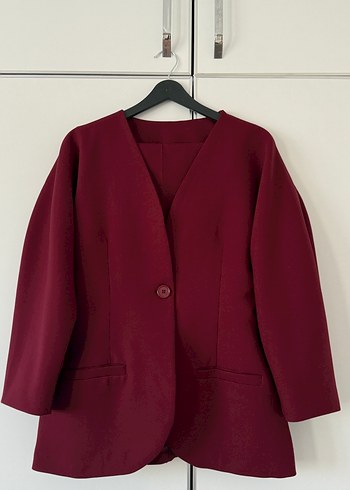 Bordo Blazer Takım - Görsel 3