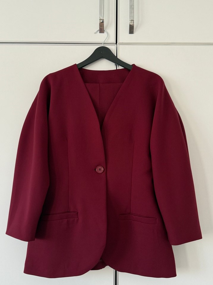 Bordo Blazer Takım - Görsel 3