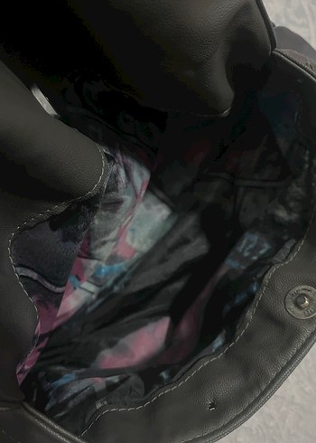 Kemer Detaylı Gri Deri Kadın Çanta vintage - Görsel 3