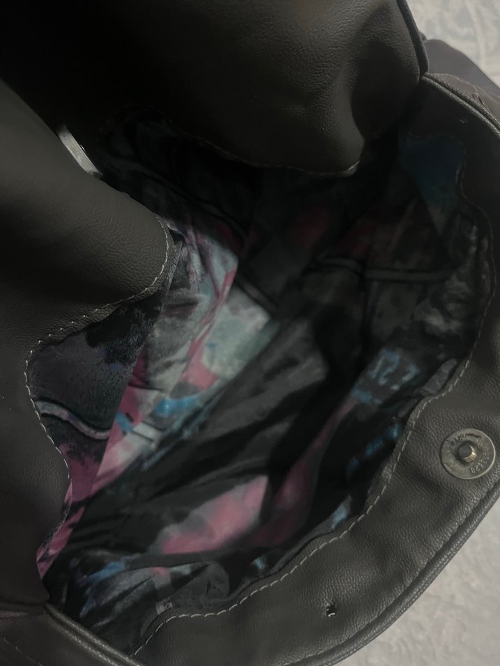 Kemer Detaylı Gri Deri Kadın Çanta vintage - Görsel 3