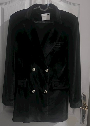 Düğmeli Siyah Kadın Blazer Ceket - Görsel 2