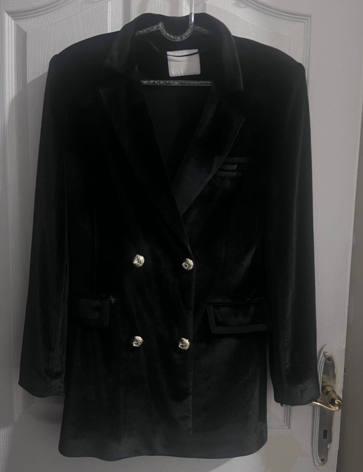 Düğmeli Siyah Kadın Blazer Ceket - Görsel 2