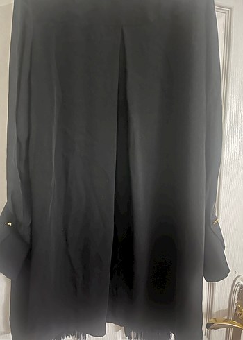 Orijinal Massimo Dutti Uzun Siyah Kadın Gömlek - Görsel 5