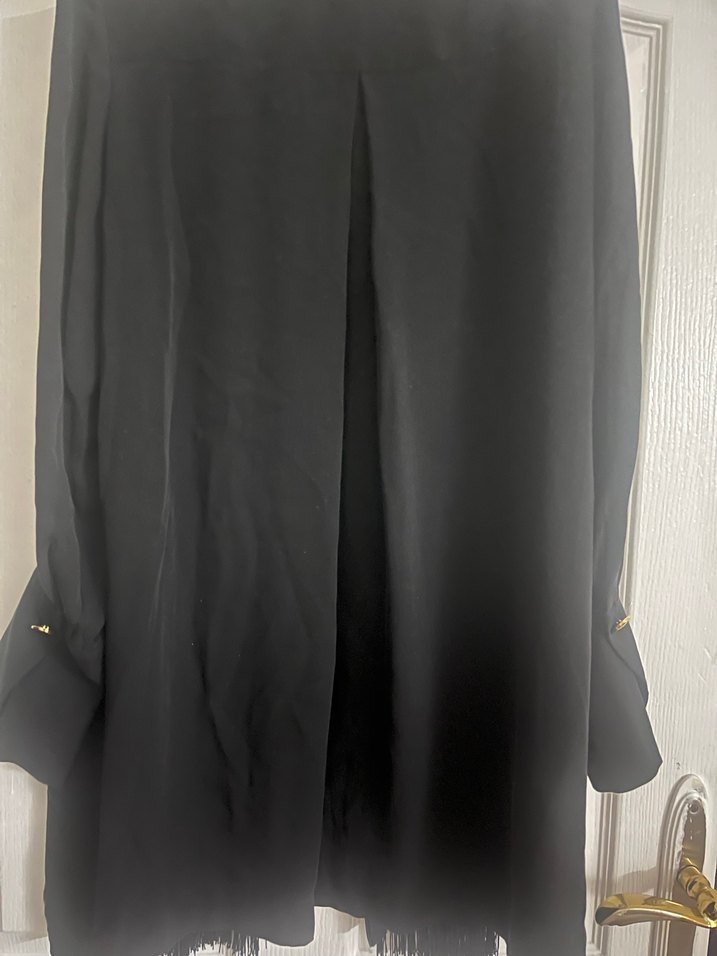 Orijinal Massimo Dutti Uzun Siyah Kadın Gömlek - Görsel 5