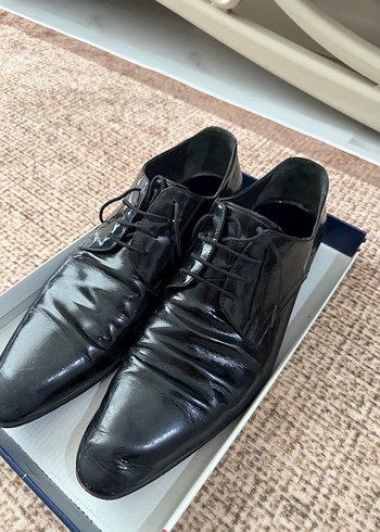 Klasik Siyah Deri Erkek Ayakkabı - Görsel 2