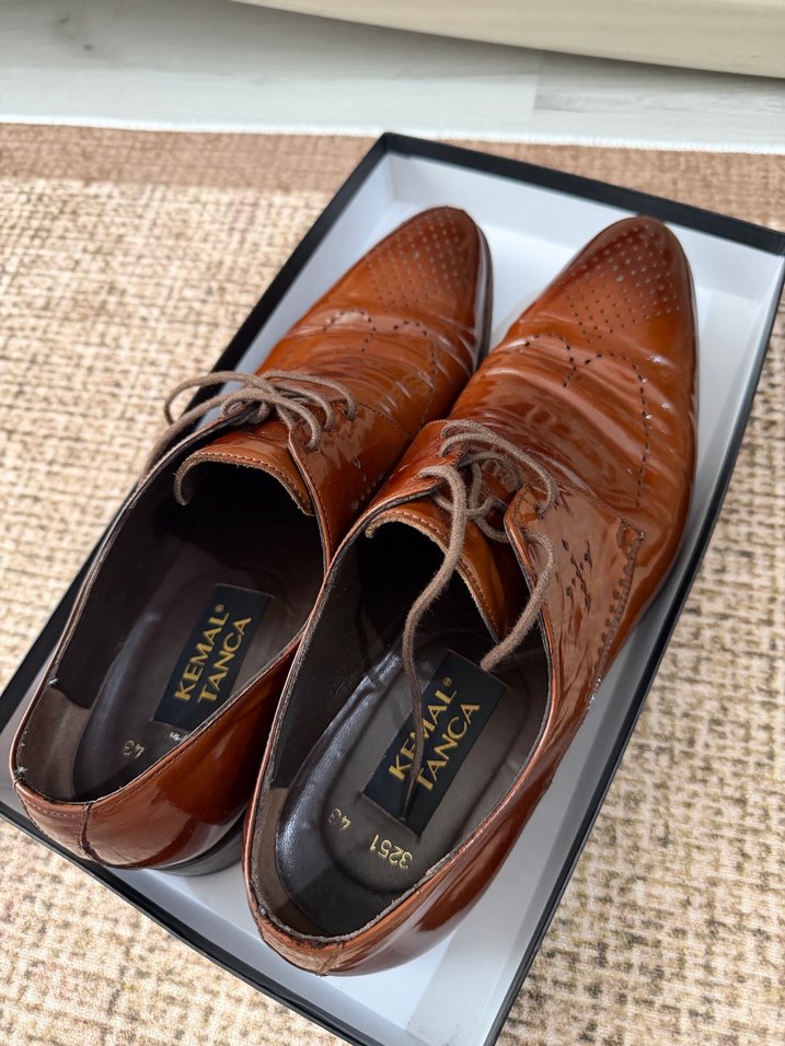 Klasik Kahverengi Parlak Deri Erkek Ayakkabı - Görsel 2