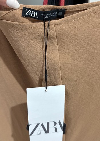 Zara etiketli basic Bej Kadın midi Elbise - Görsel 3