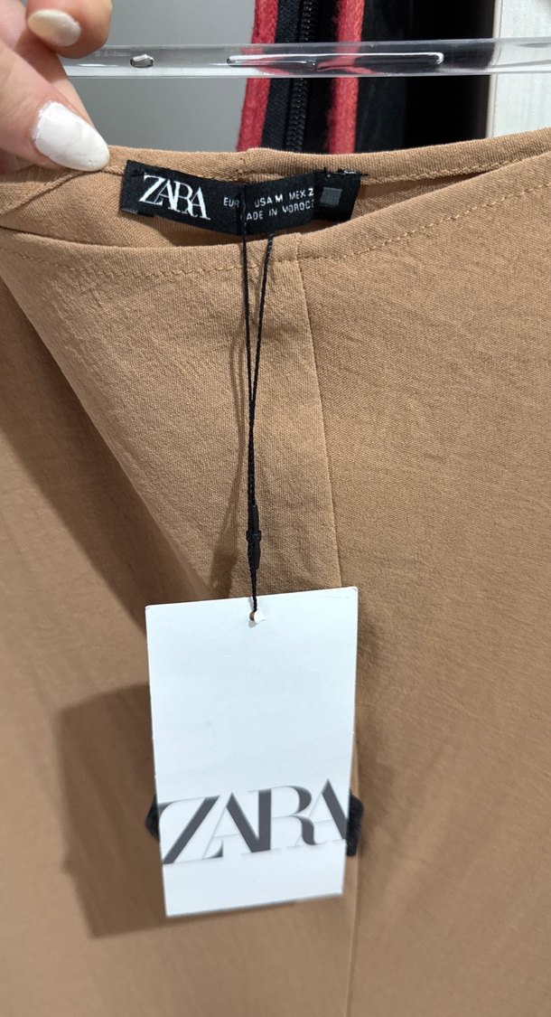 Zara etiketli basic Bej Kadın midi Elbise - Görsel 3