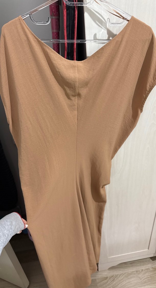 Zara etiketli basic Bej Kadın midi Elbise - Görsel 2