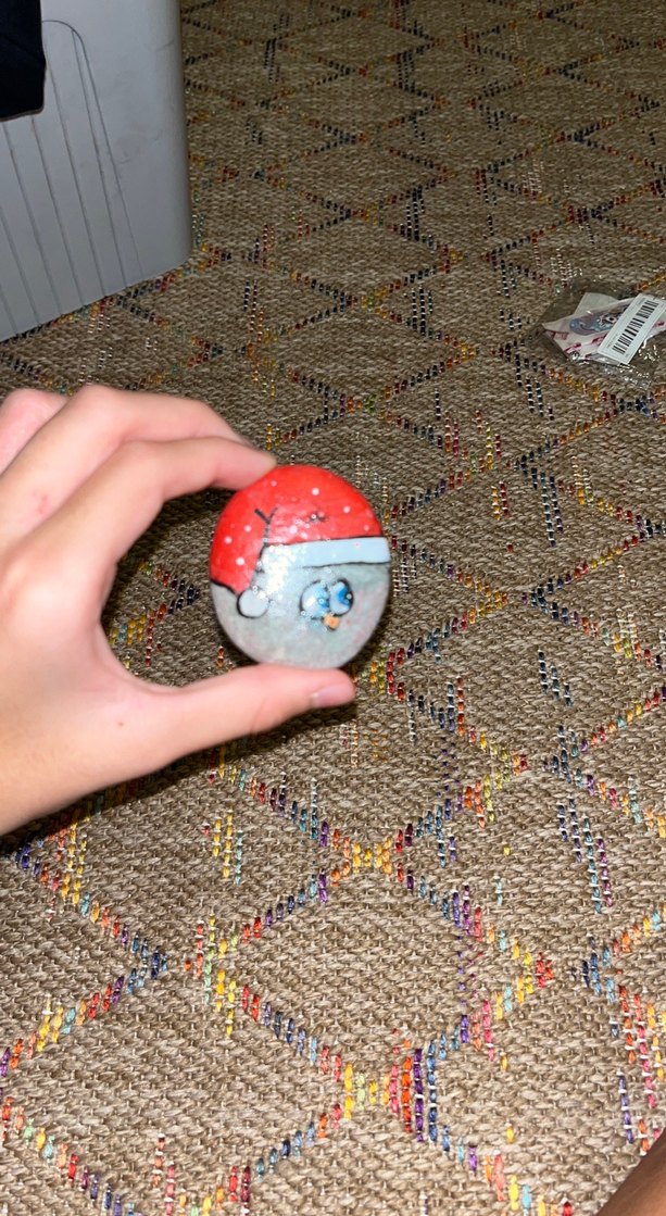 Yılbaşı temalı el yapımı boyanmış taş ev dekoru - Görsel 2