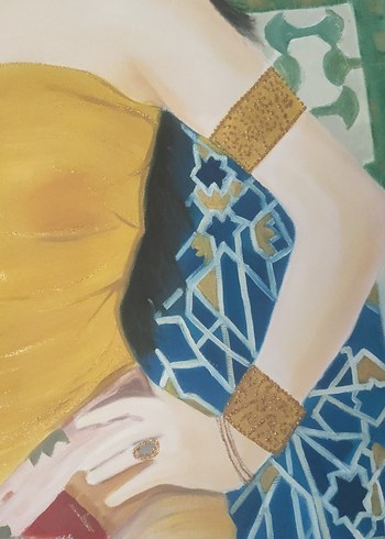 Beden Sarı Tonlarda Kadın Figürlü Diger Tablo 70 cm 90 cm
