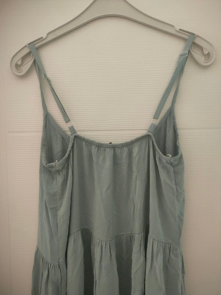 yeşil  Salaş Uzun Elbise - Görsel 3