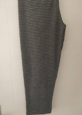 Gri Pilili Kadın Kumaş balon Pantolon kışlık - Görsel 2