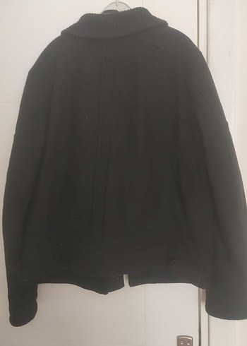 Erkek Siyah Düğmeli  kaşe kalın ağır mont en 59 cm boy 66 cm - Görsel 3