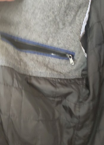 Erkek Siyah Düğmeli  kaşe kalın ağır mont en 59 cm boy 66 cm - Görsel 4