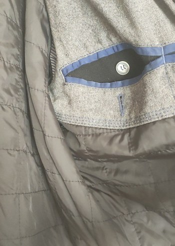 Erkek Siyah Düğmeli  kaşe kalın ağır mont en 59 cm boy 66 cm - Görsel 5