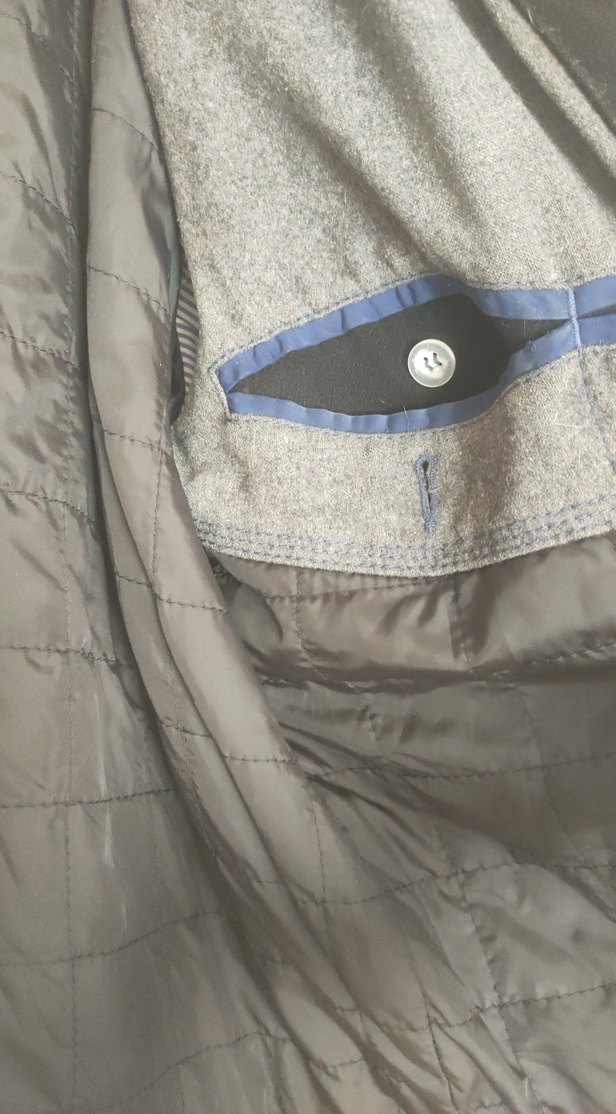 Erkek Siyah Düğmeli  kaşe kalın ağır mont en 59 cm boy 66 cm - Görsel 5