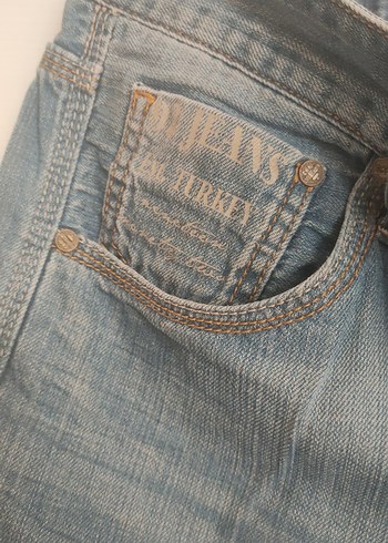 Düğmeli Gri Mavi Erkek Denim Pantolon - Görsel 3