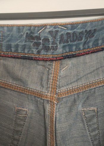 Düğmeli Gri Mavi Erkek Denim Pantolon - Görsel 2