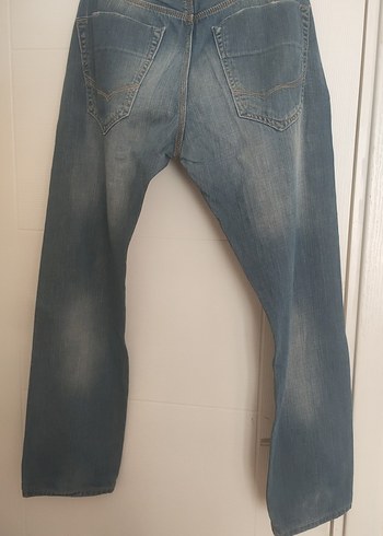 Düğmeli Gri Mavi Erkek Denim Pantolon - Görsel 6