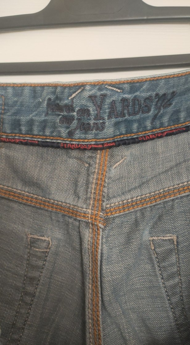 Düğmeli Gri Mavi Erkek Denim Pantolon - Görsel 2