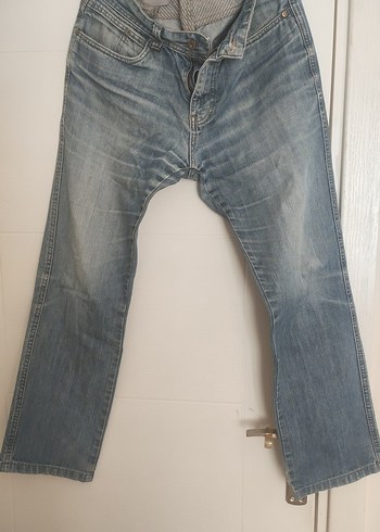 Erkek Gri Mavi Bol Kesim Kot Pantolon - Görsel 2